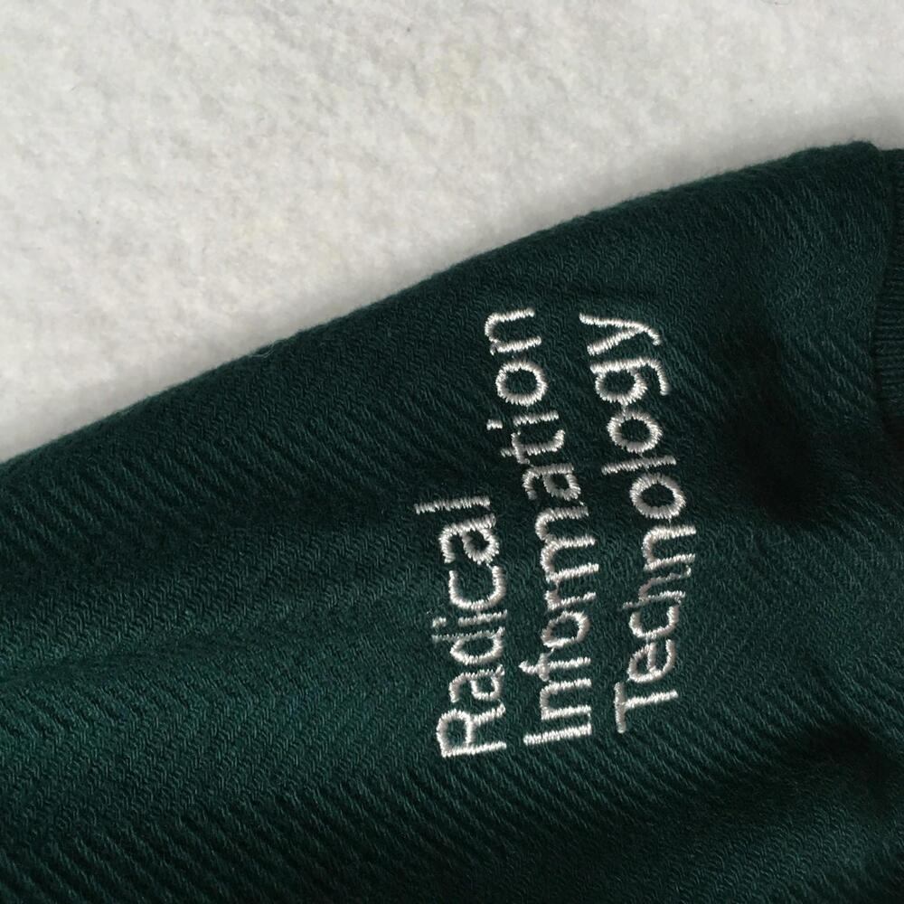 Polo Shirt Green Size Medium Men’s Shirt Button Up 3COM INFORMATION EMBROIDERED - Picture 3 of 12